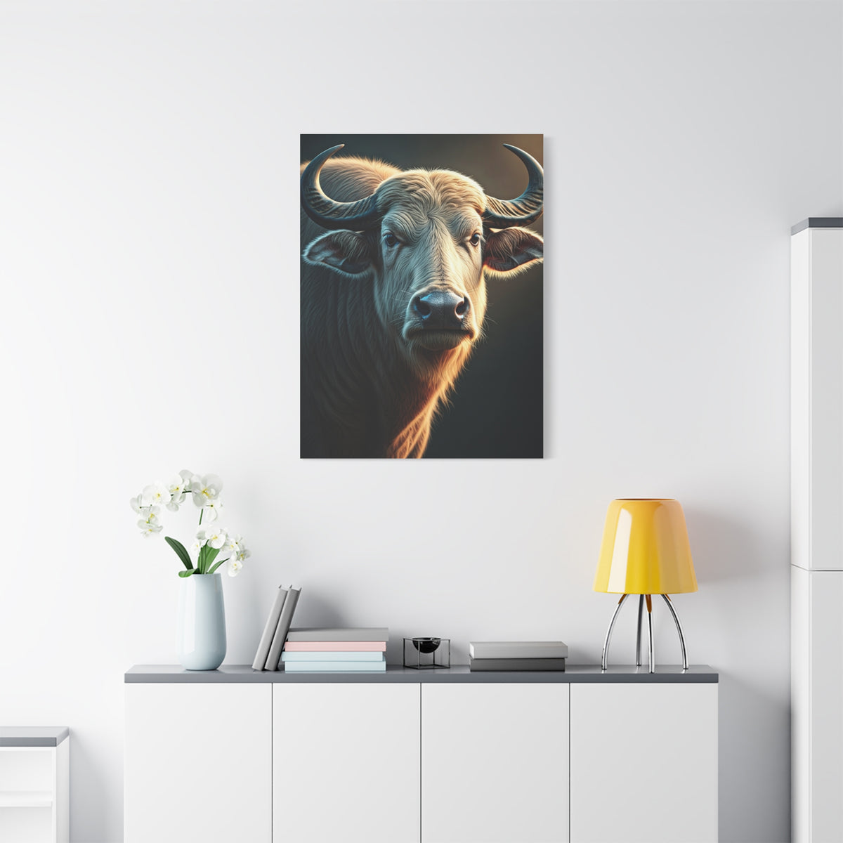 Soft Glowing Light Water Buffalo Portrait Wall Art & Canvas Print