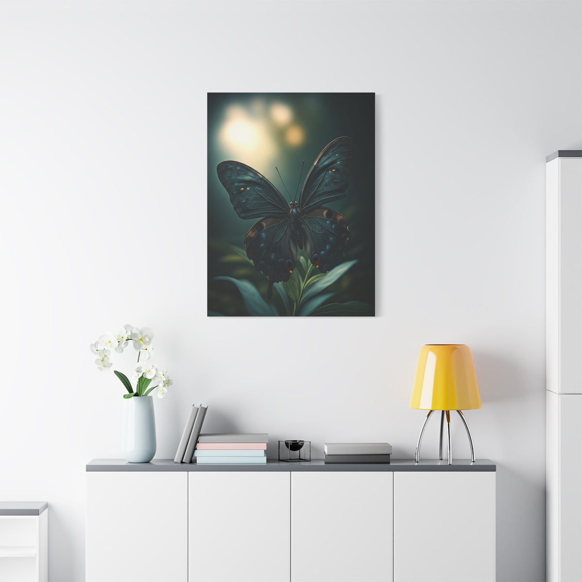 Midnight Forest Butterfly Botanical Study Wall Art & Canvas Prints