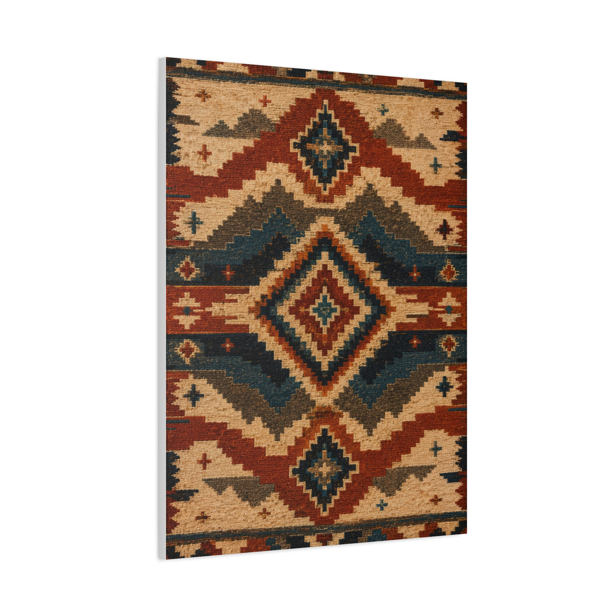 Navajo Inspired Geometric Textile Southwest Wall Art & Canvas Print
