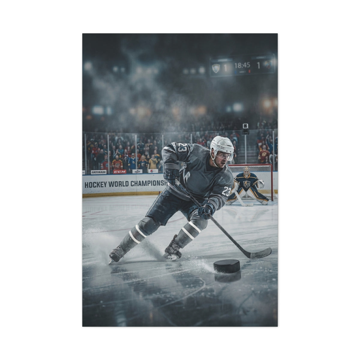 Championship Hockey Action Sports Wall Art & Canvas Print