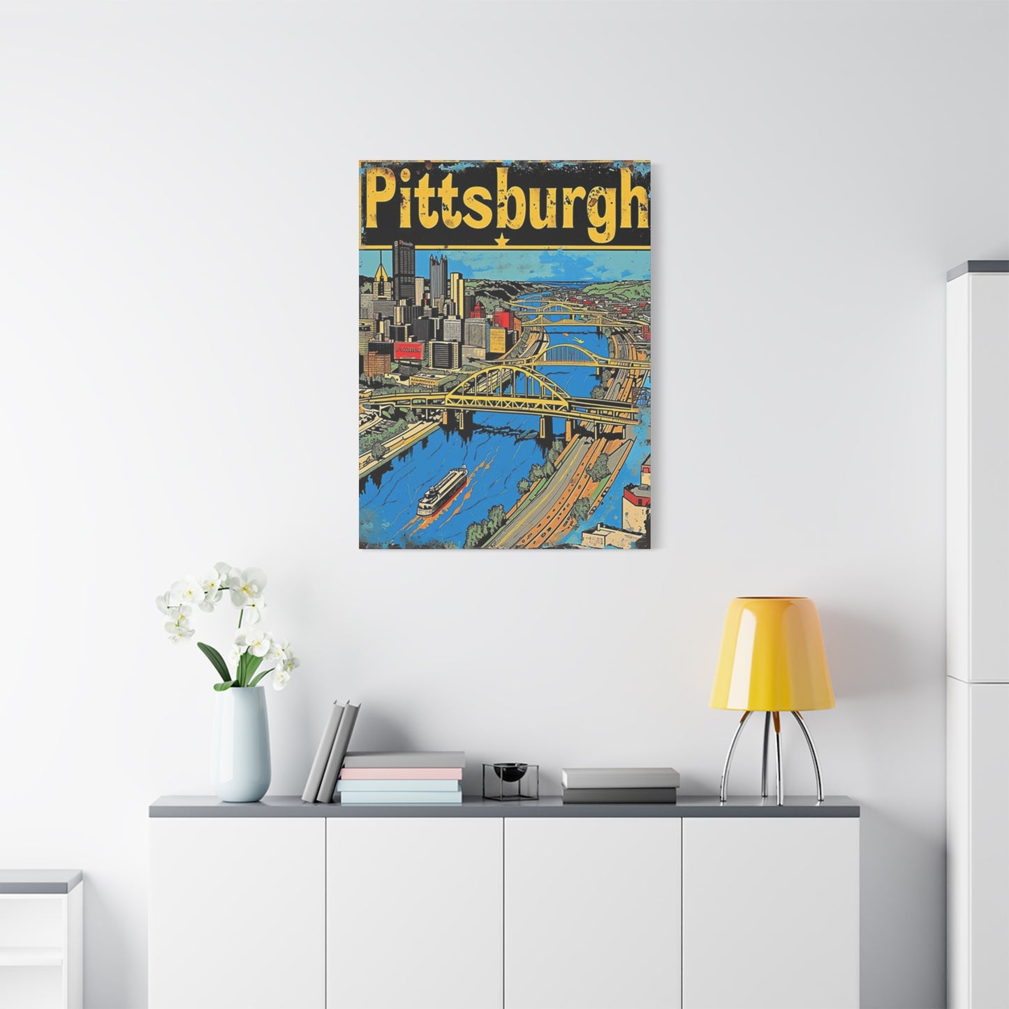Pittsburgh Graffiti Steel Bridge Poster Wall Art & Canvas Prints