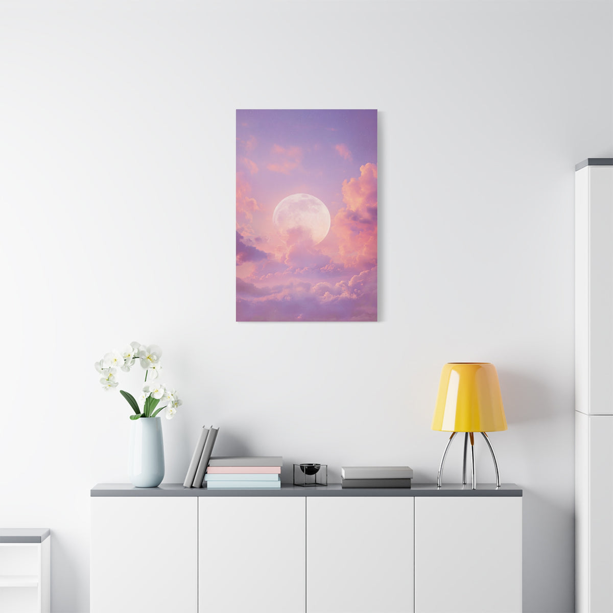 Dreamy Celestial Moon Clouds Wall Art & Canvas Print
