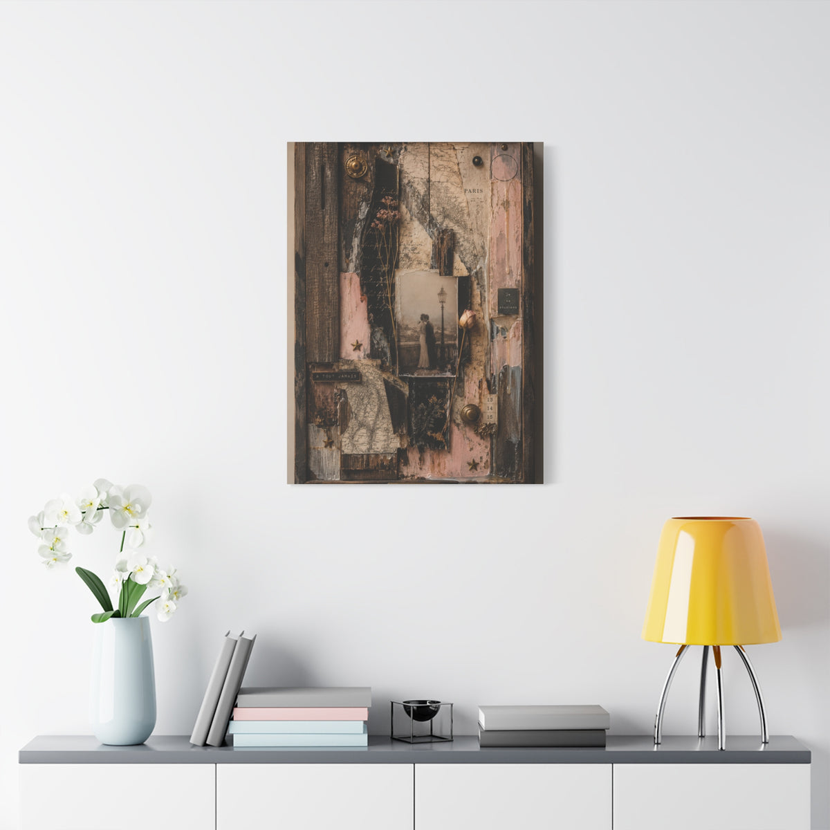 Vintage Love Story Collage Keepsake Wall Art & Canvas Print