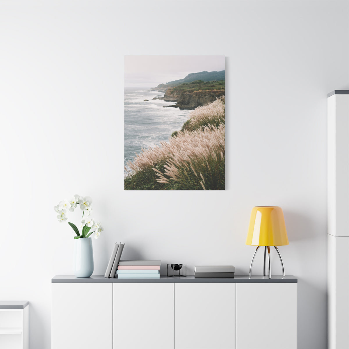Wind Swept Coastal Cliffs Above the Ocean Wall Art & Canvas Print