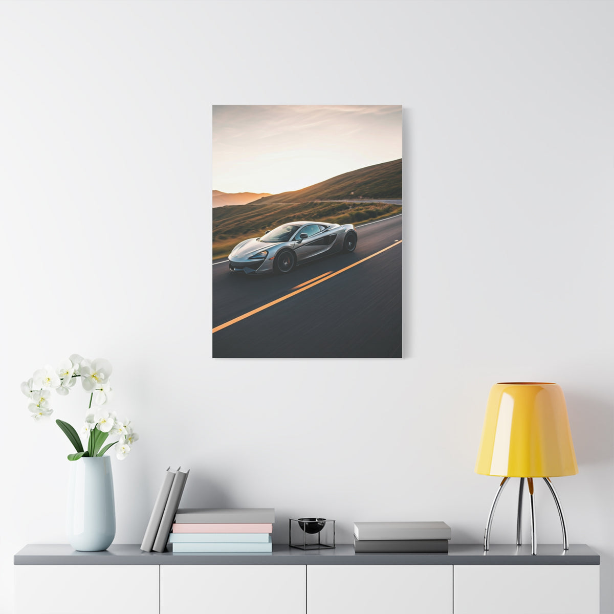 McLaren 570GT Cinematic Mountain Pass Wall Art & Canvas Prints