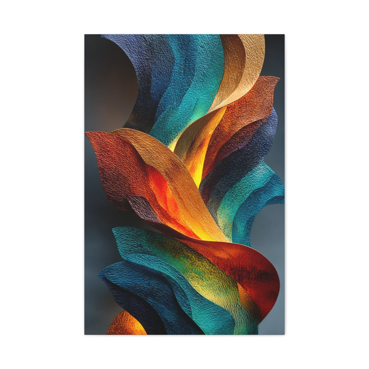 Textured Abstract Lava-Flow Ribbons Wall Art & Canvas Print
