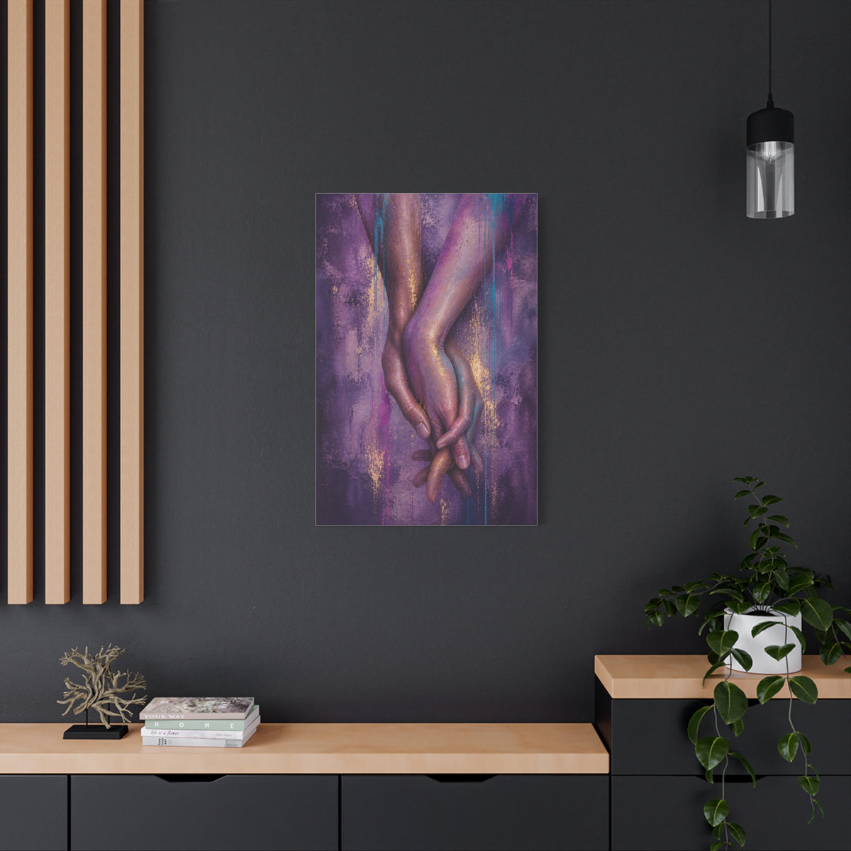 Intertwined Hands Abstract Emotion Wall Art & Canvas Print