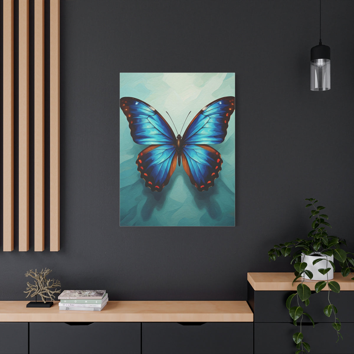 Azure Blue Butterfly Elegance Wall Art & Canvas Prints