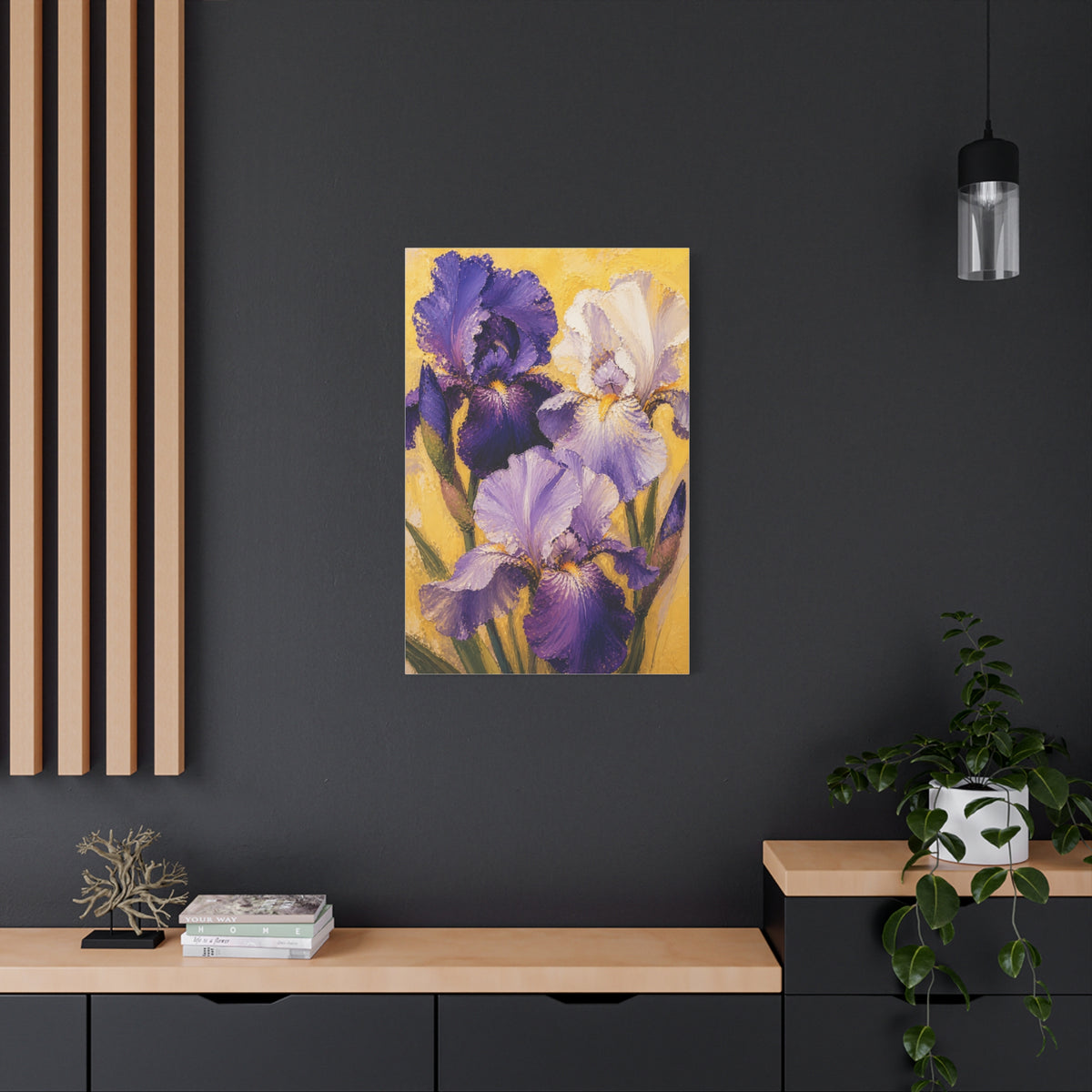 Iris Floral Impasto Painting Wall Art & Canvas Print