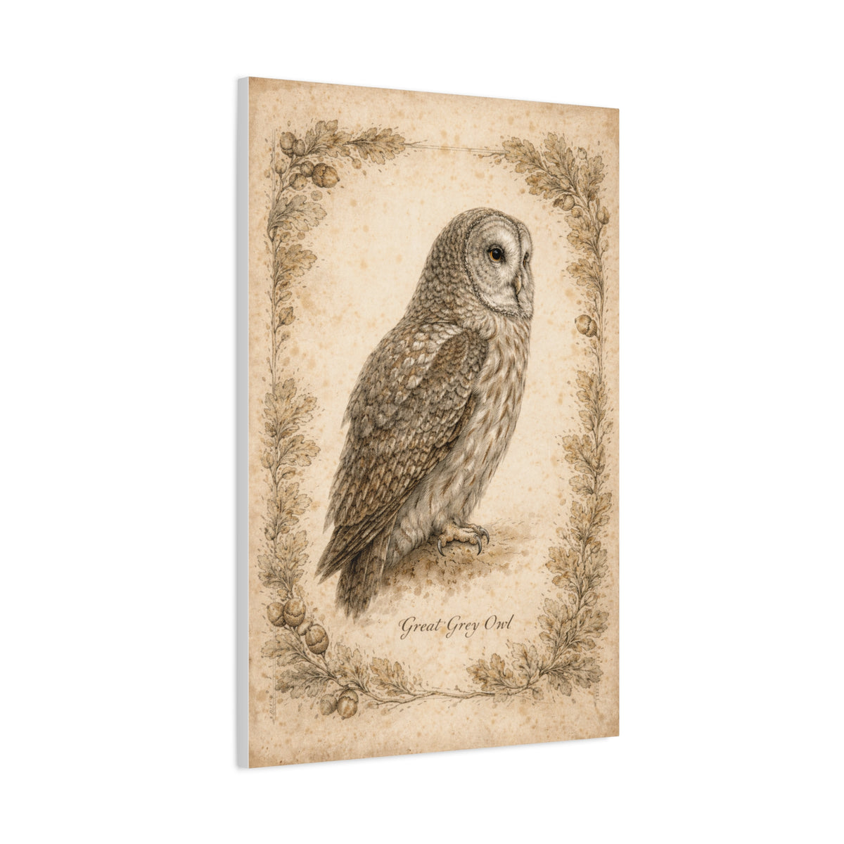 Antique Natural History Owl Study Wall Art & Canvas Print