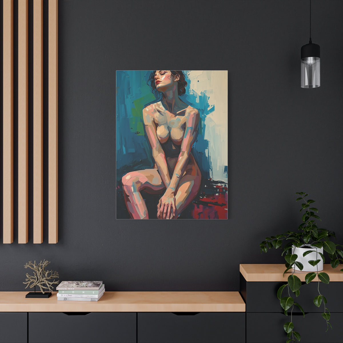 Contemporary Abstract Nude Portrait Wall Art & Canvas Print