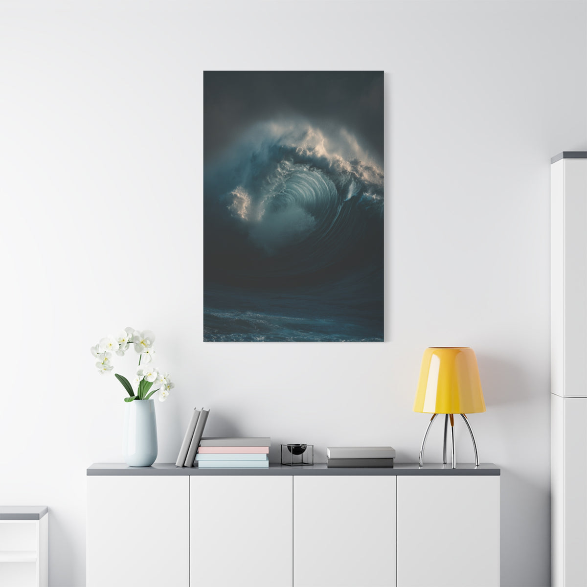 Powerful Ocean Wave Curling in Dramatic Motion Wall Art & Canvas Print