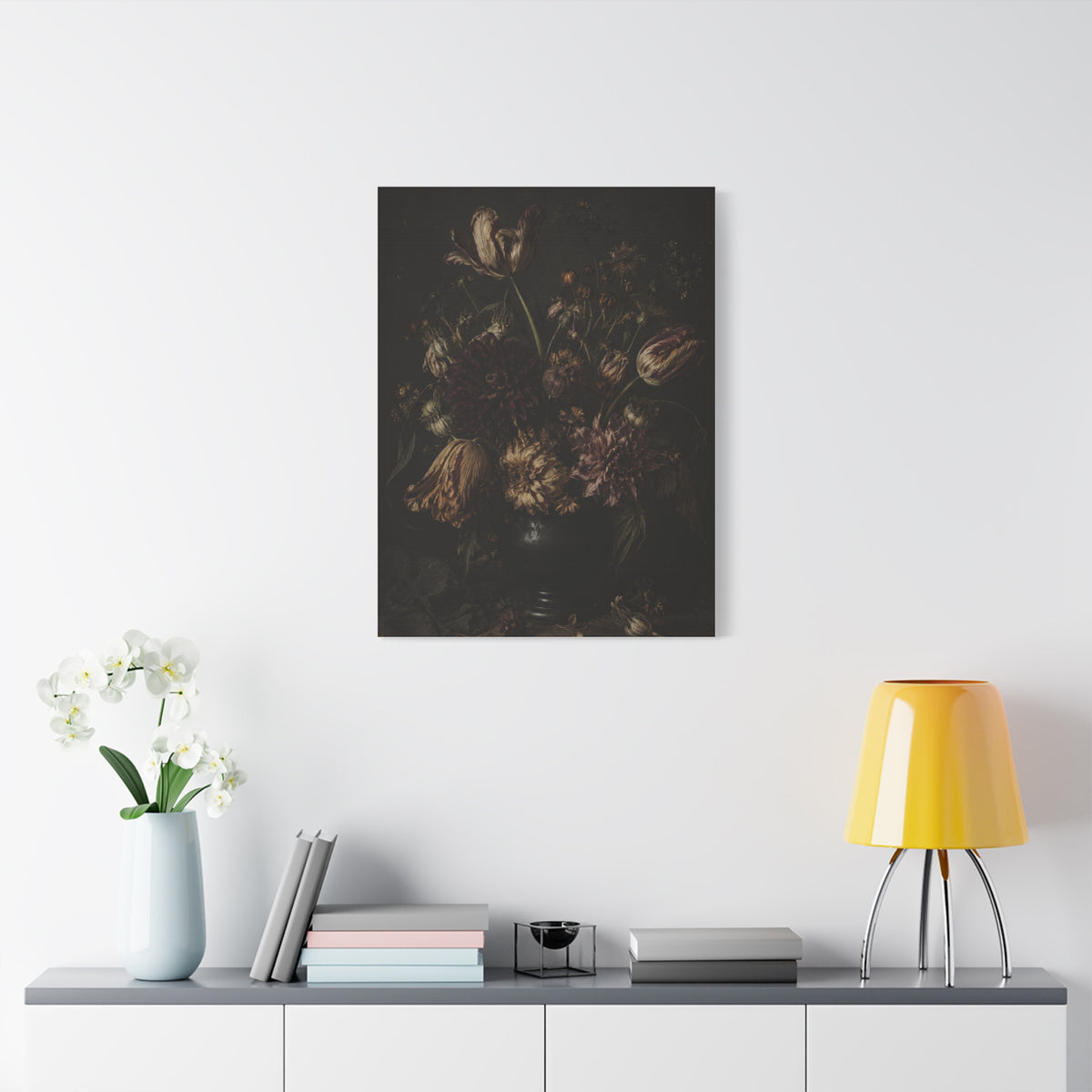 Dark Floral Old Master Still Life Wall Art & Canvas Print