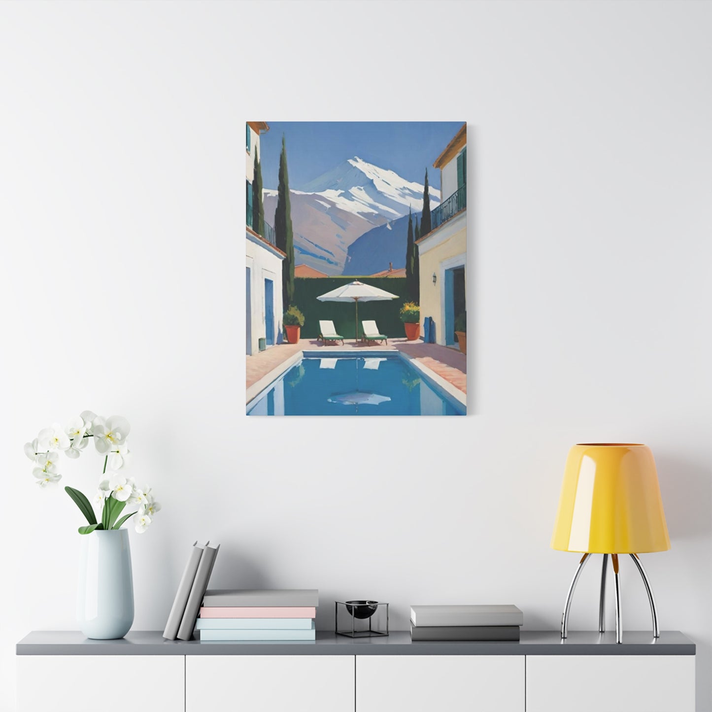 Swimming Pool In Resort With Mountain View Wall Art & Canvas Prints