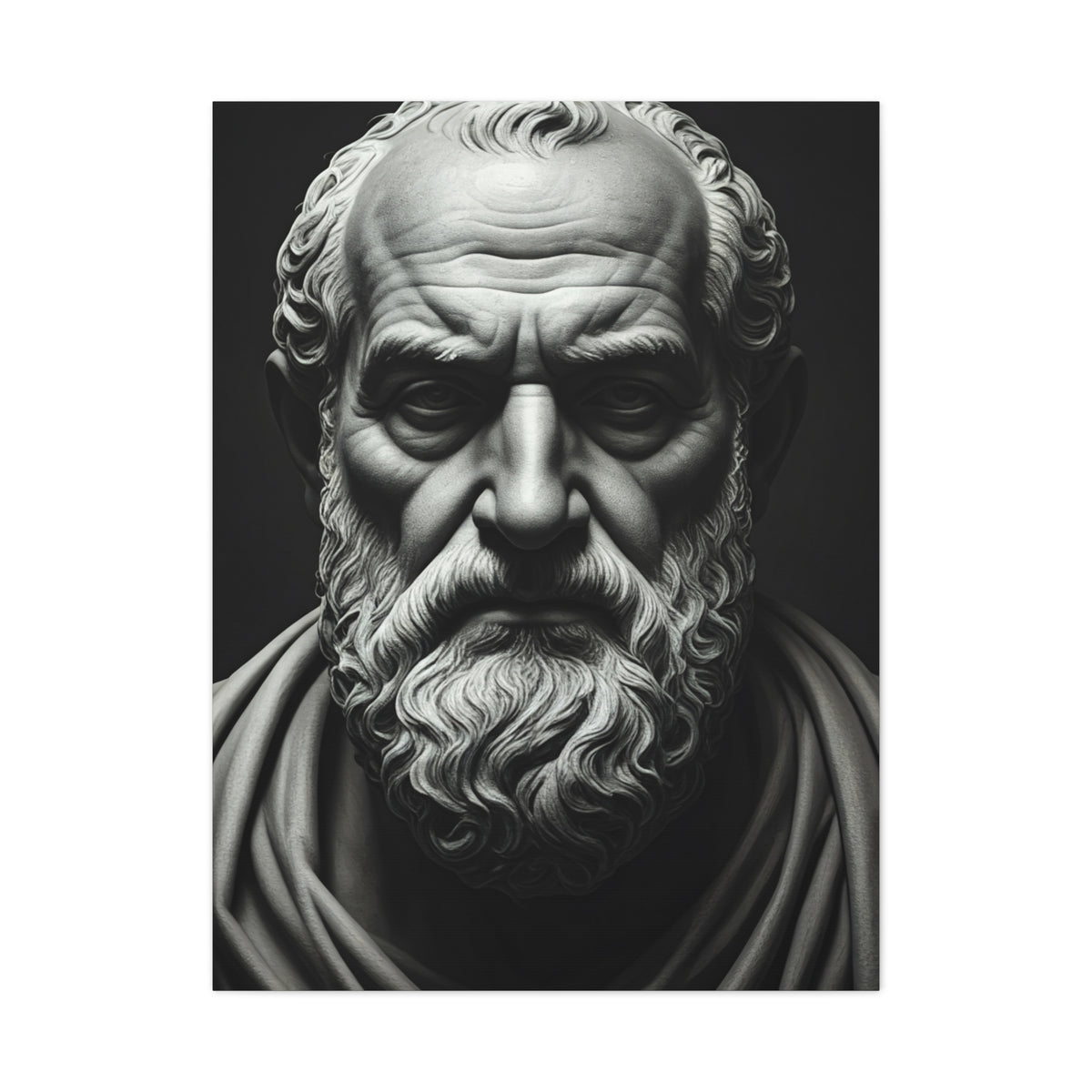 Timeless Wisdom Black & White Elder Portrait Wall Art & Canvas Prints