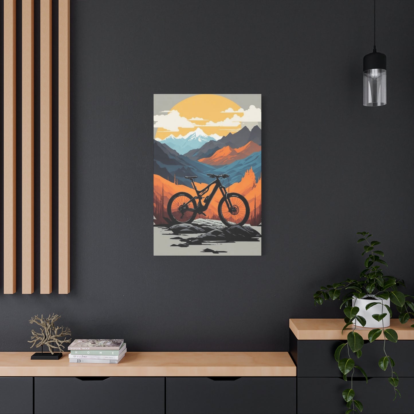 Bicycle in Sunset Painting Wall Art & Canvas Prints
