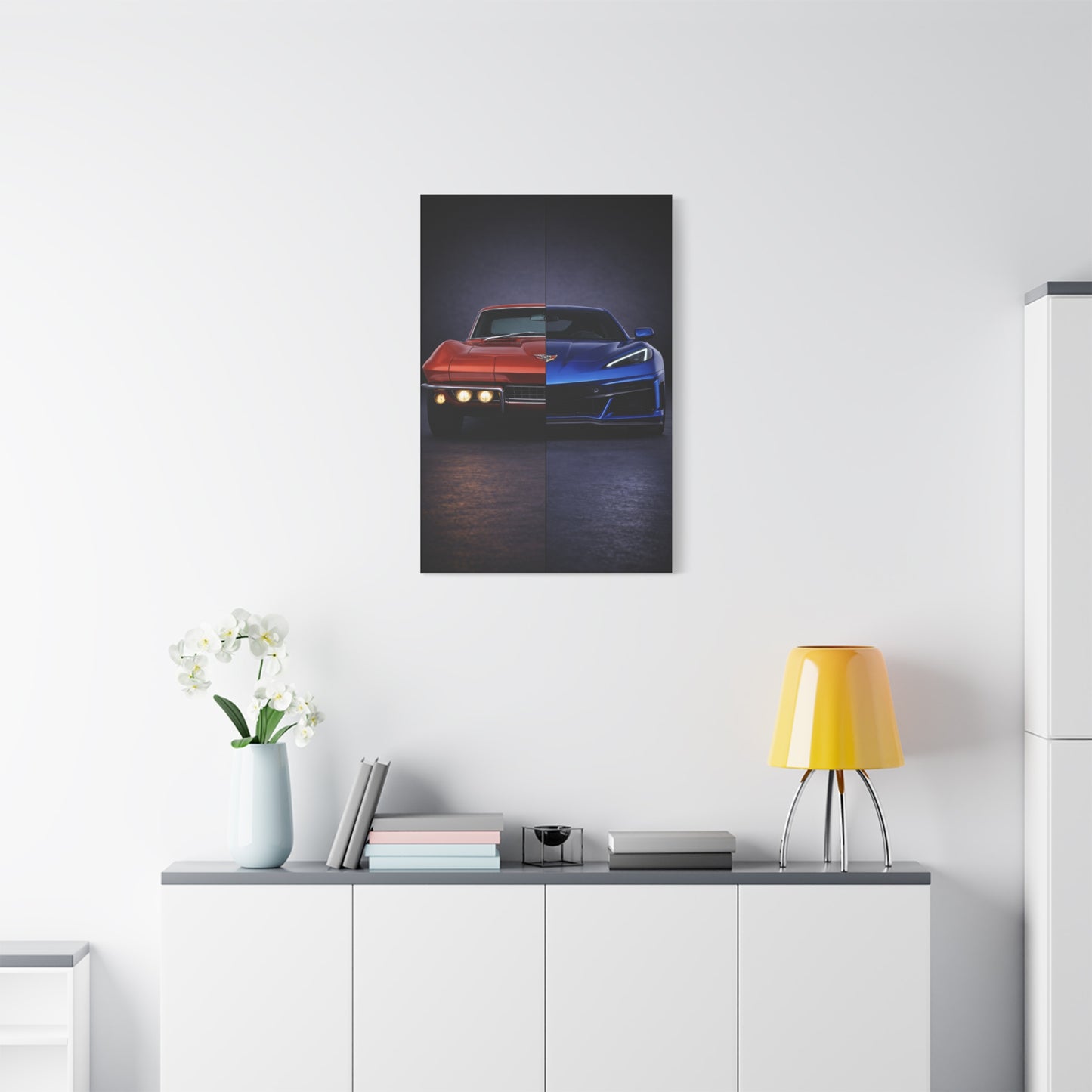 Corvette Performance Evolution Split C2 vs C8 Wall Art & Canvas Prints