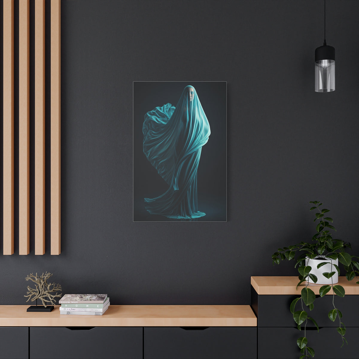 Flowing Blue Fabric Form Wall Art & Canvas Prints