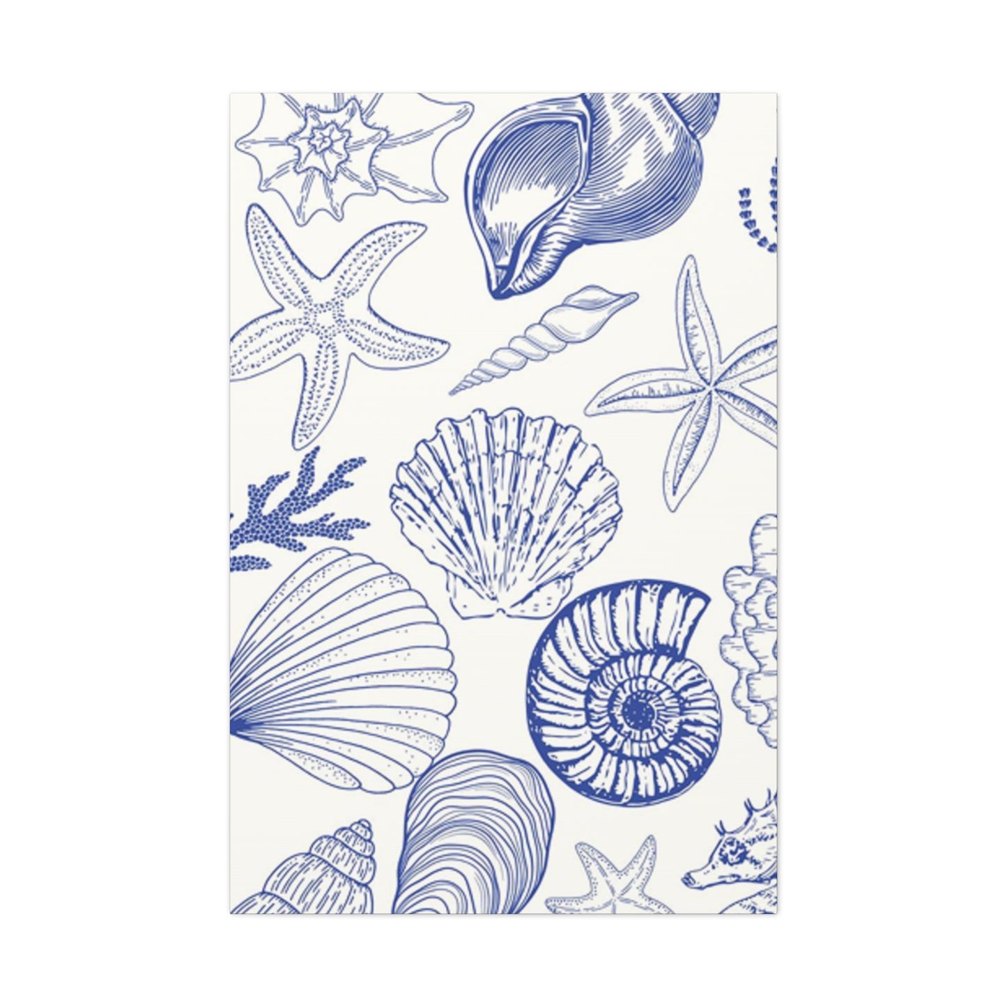 Blue Sea Shell Shape Poster Wall Art & Canvas Prints