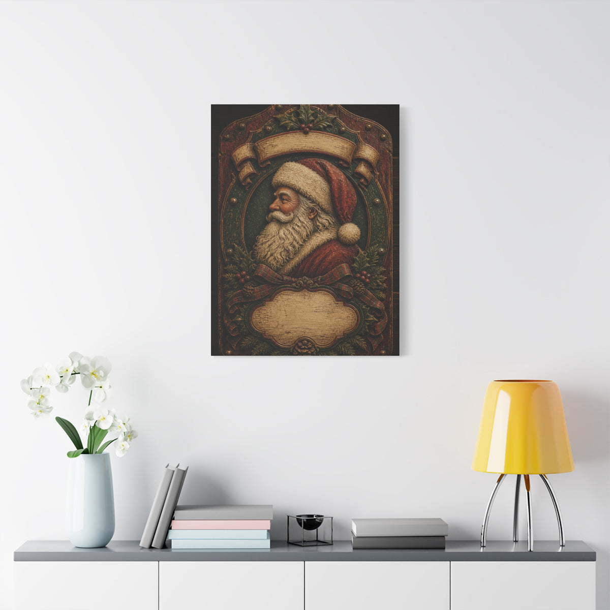 Heirloom Santa Wooden Plaque Wall Art & Canvas Print