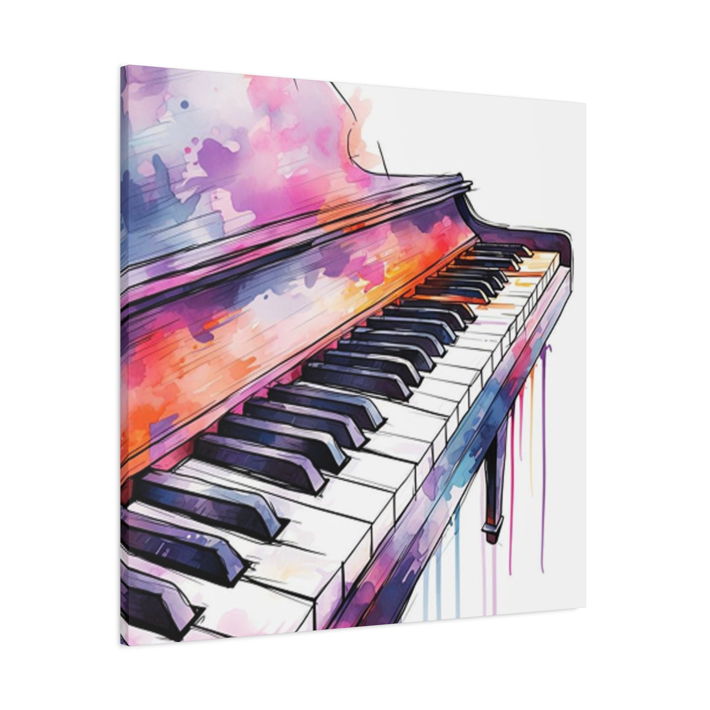 Keys Of Piano Drawing Painting Wall Art & Canvas Prints