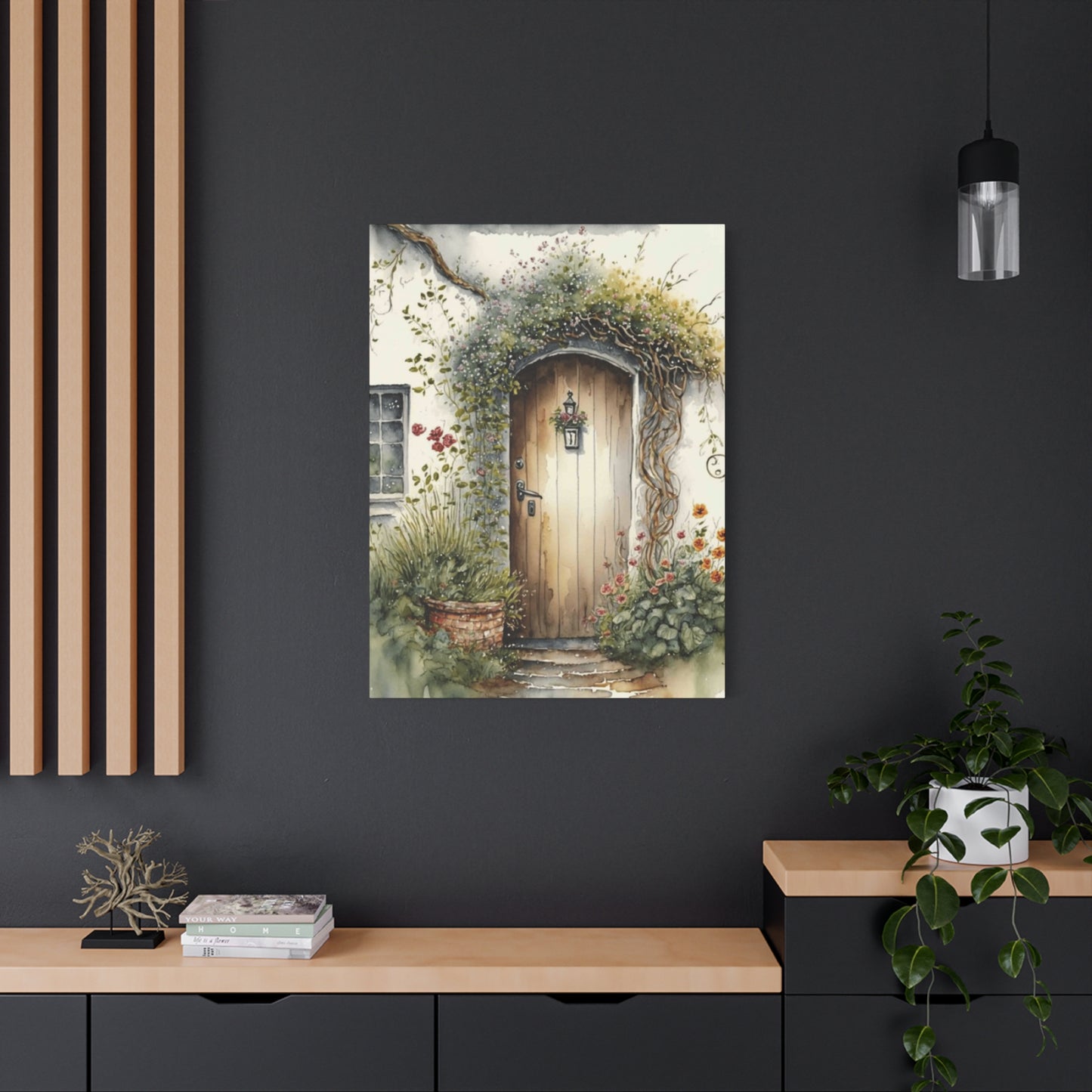 Door Decorated with Plants Wall Art & Canvas Prints