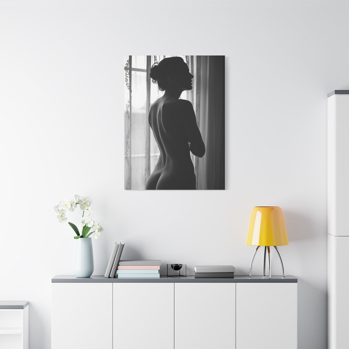 Window Light Silhouette Nude Wall Art & Canvas Print