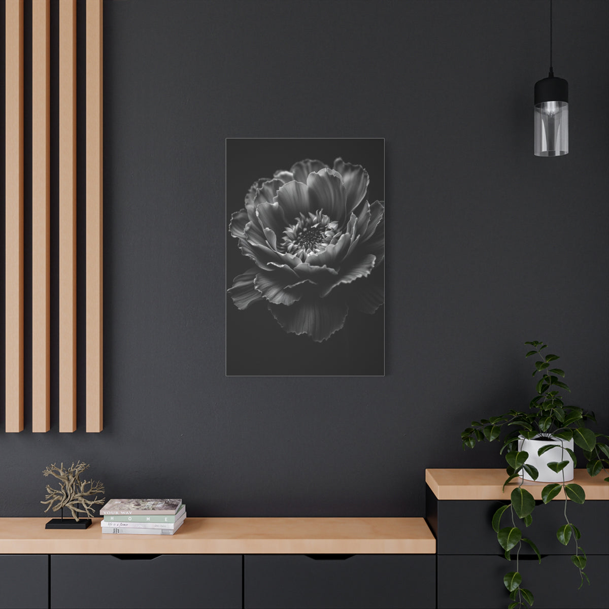 Layered Peony in Soft Shadow Wall Art & Canvas Prints