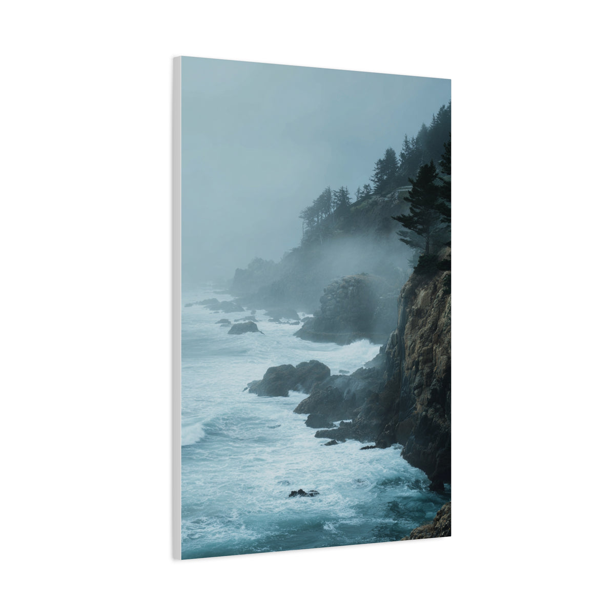 Foggy Coastal Cliffs on Quiet Morning Wall Art & Canvas Print