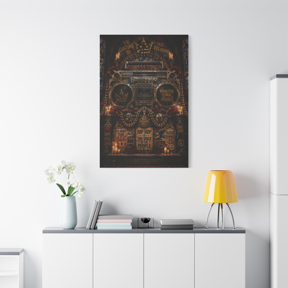 Hip Hop Cathedral Boombox Street Wall Art & Canvas Print
