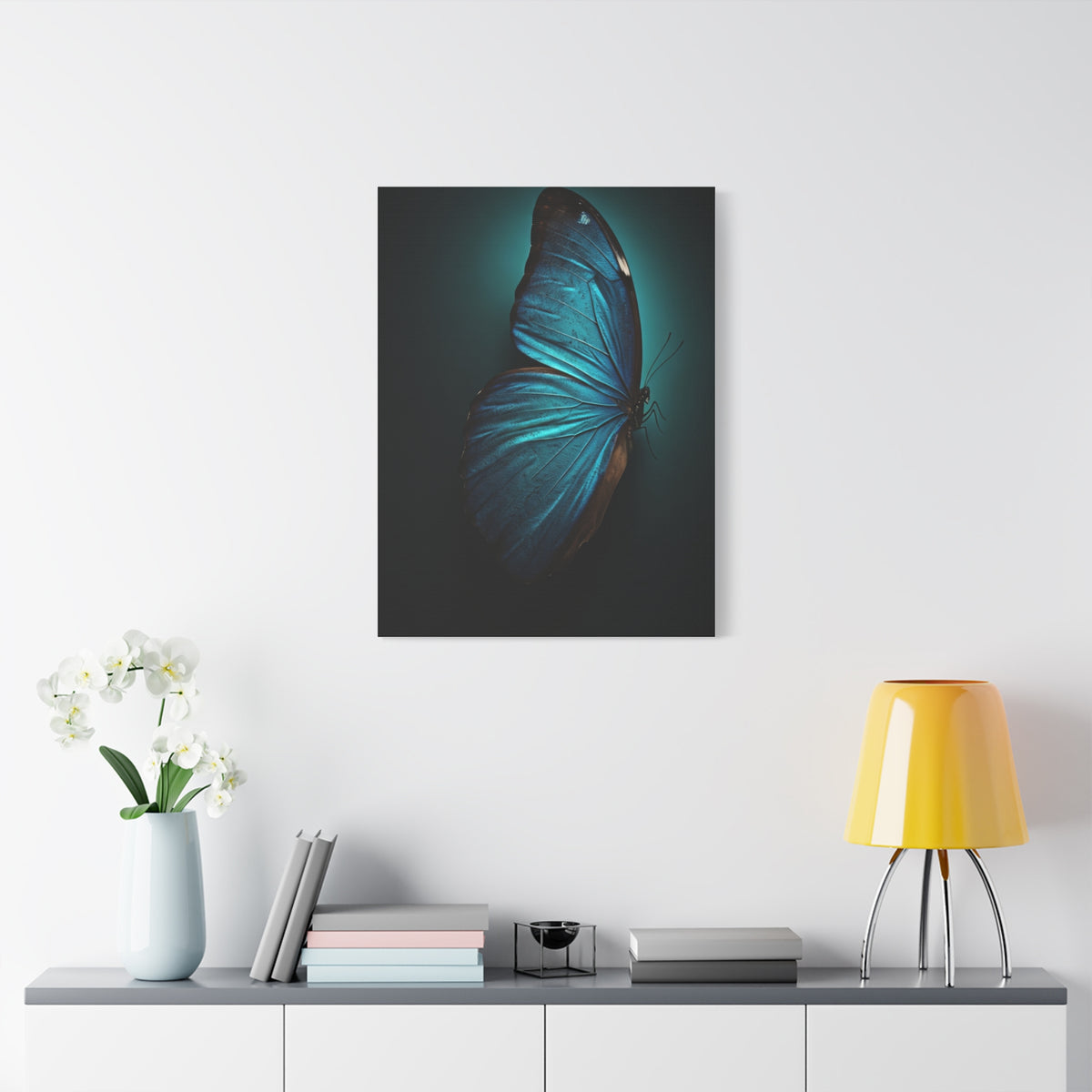 Blue Morpho Butterfly Side Profile Study Wall Art & Canvas Prints