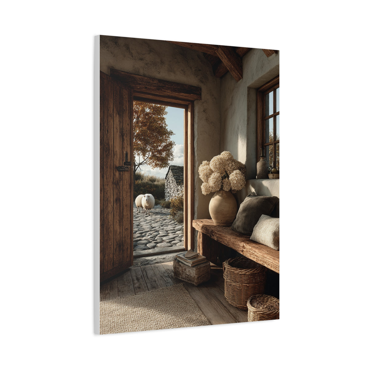 Farmhouse Entryway Open Door Scene Wall Art & Canvas Print