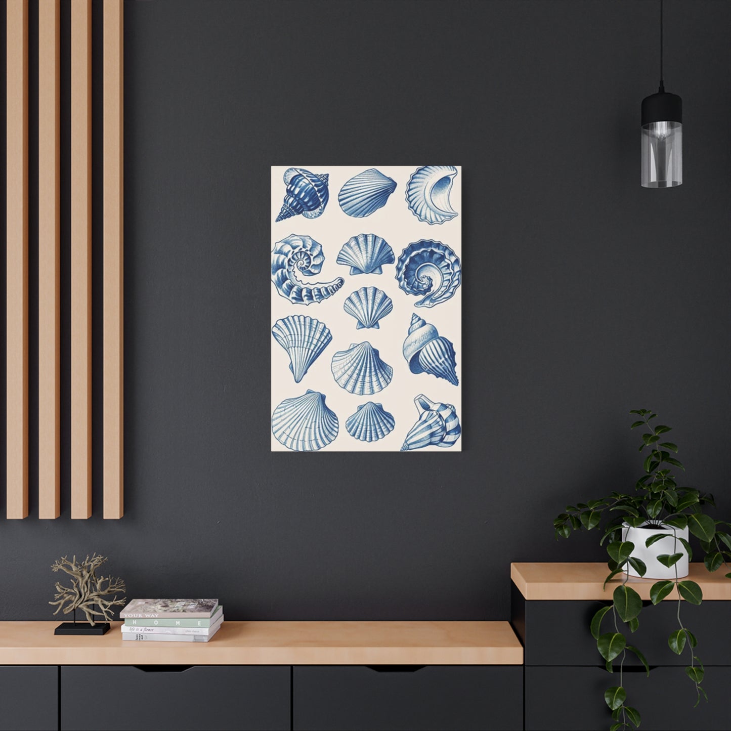 Blue Shell Shapes Wall Art & Canvas Prints