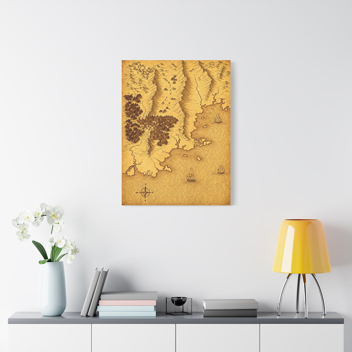 Antique Compass World Map Wall Art & Canvas Prints