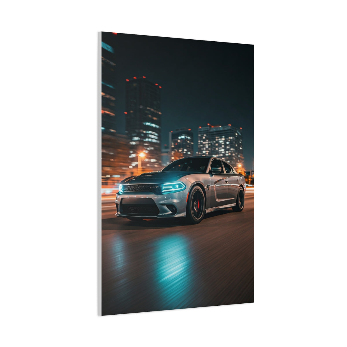 Dodge Charger Hellcat Downtown Night Streets Wall Art & Canvas Prints
