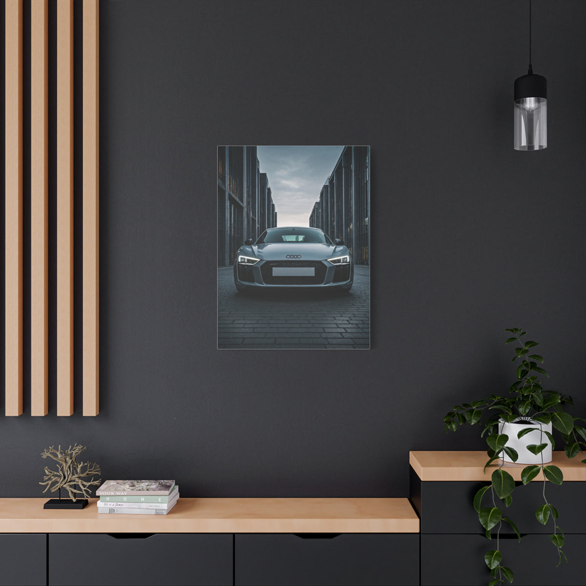 Audi R8 Berlin Minimalist Street Frame Wall Art & Canvas Prints