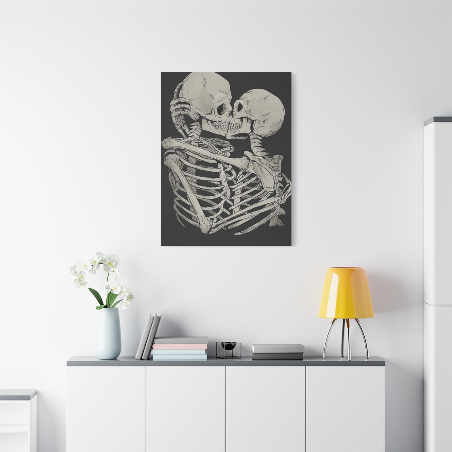 Kissing Skeleton Wall Art & Canvas Prints