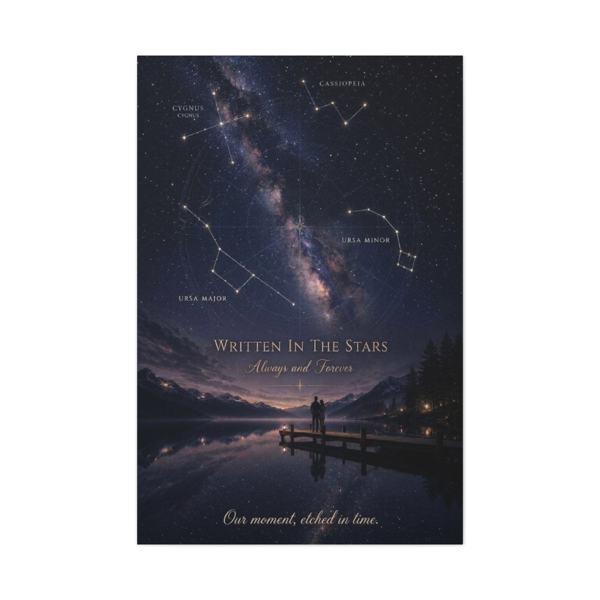 Celestial Destiny Night Sky Romance Wall Art & Canvas Print