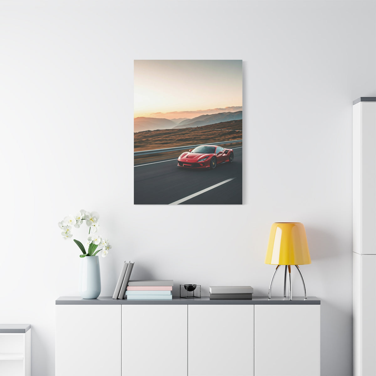 Ferrari F8 Tributo Winding Mountain Highway Wall Art & Canvas Prints