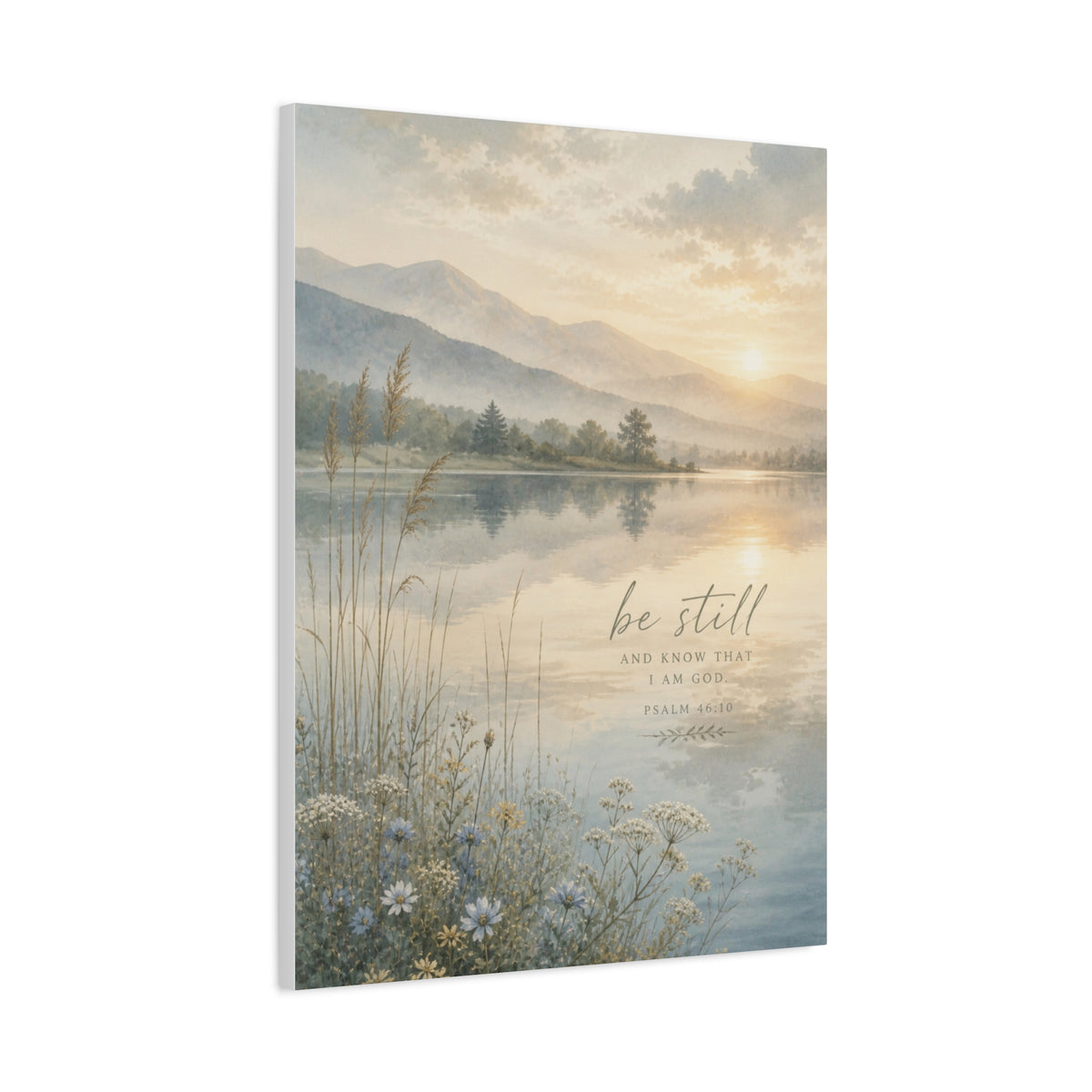 “Be Still” Sacred Lake Landscape Wall Art & Canvas Print