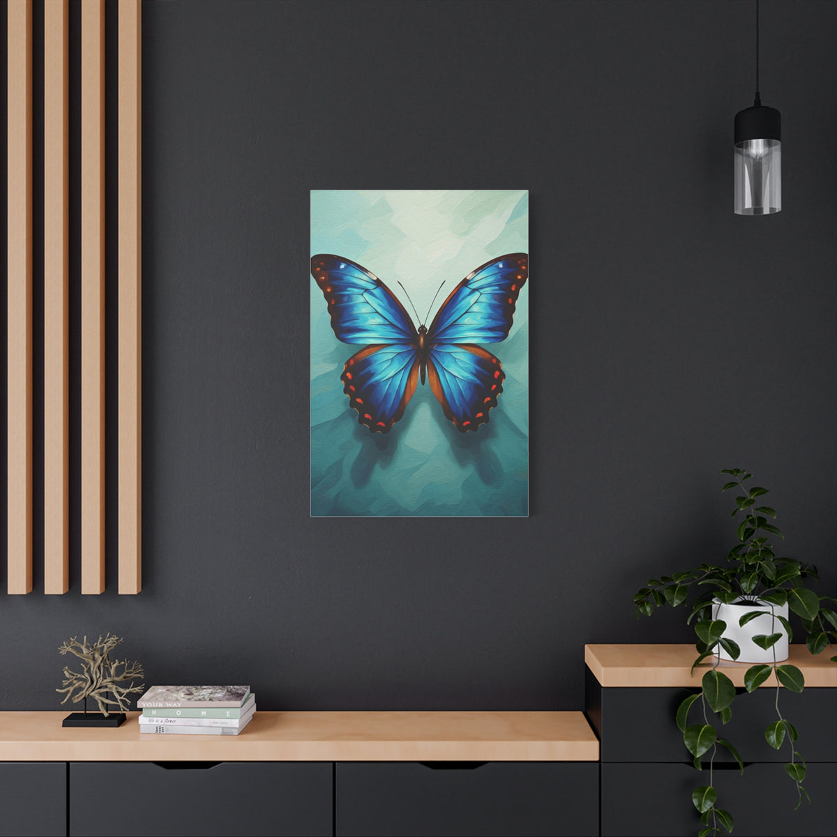 Azure Blue Butterfly Elegance Wall Art & Canvas Prints