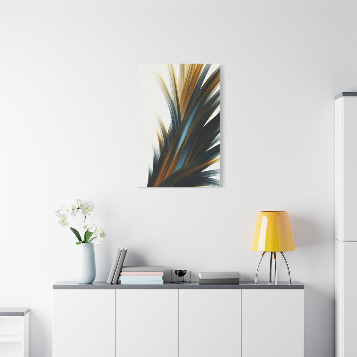 Blue and Gold Abstract Motion Wall Art & Canvas Prints