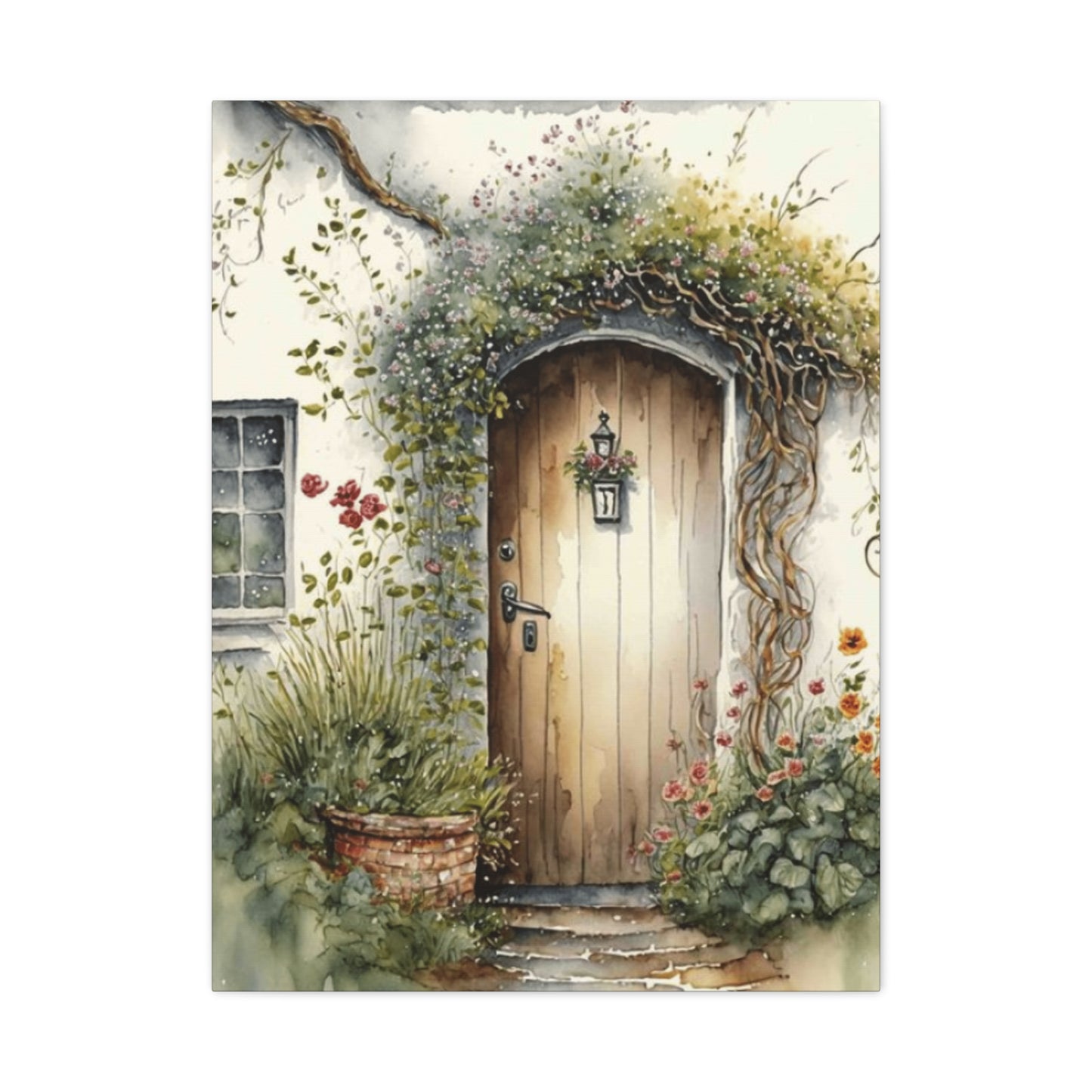Door Decorated with Plants Wall Art & Canvas Prints