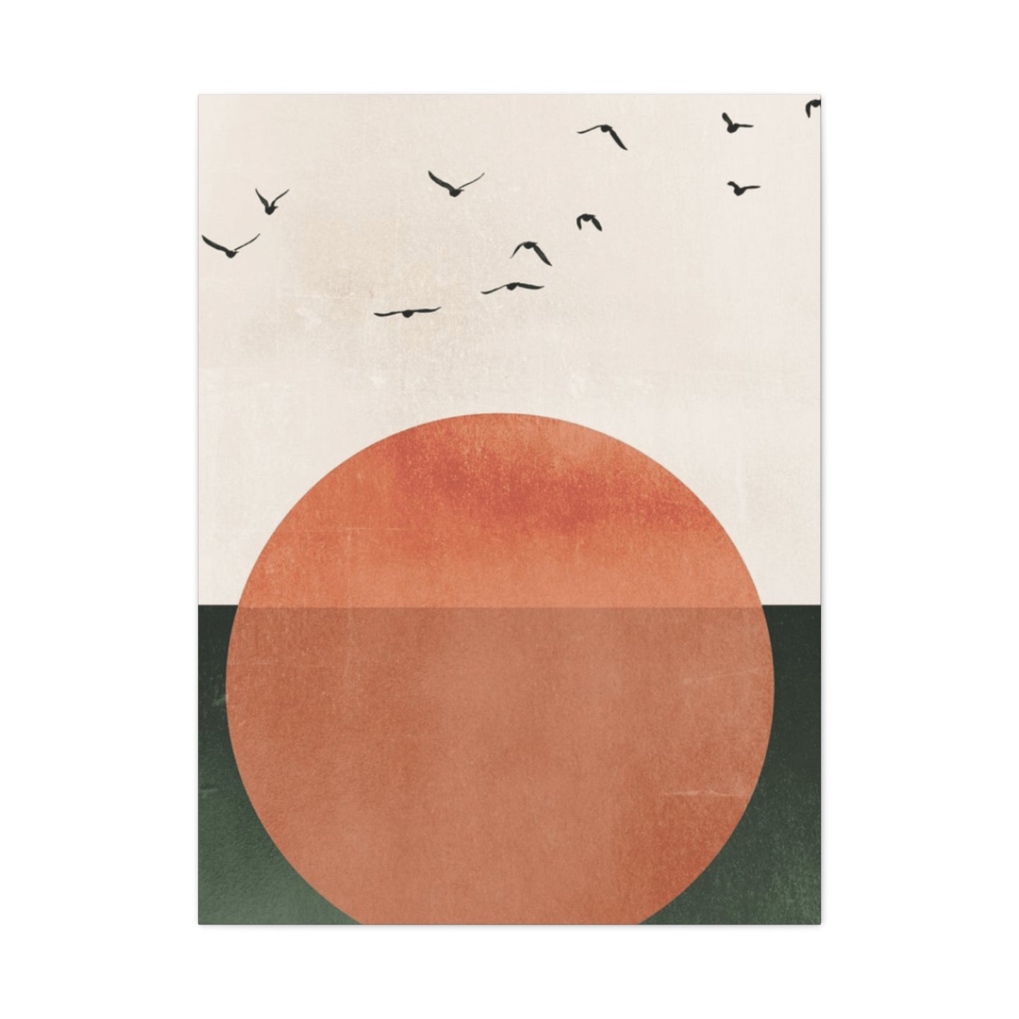 Big sun and Flying Birds Wall Art & Canvas Prints