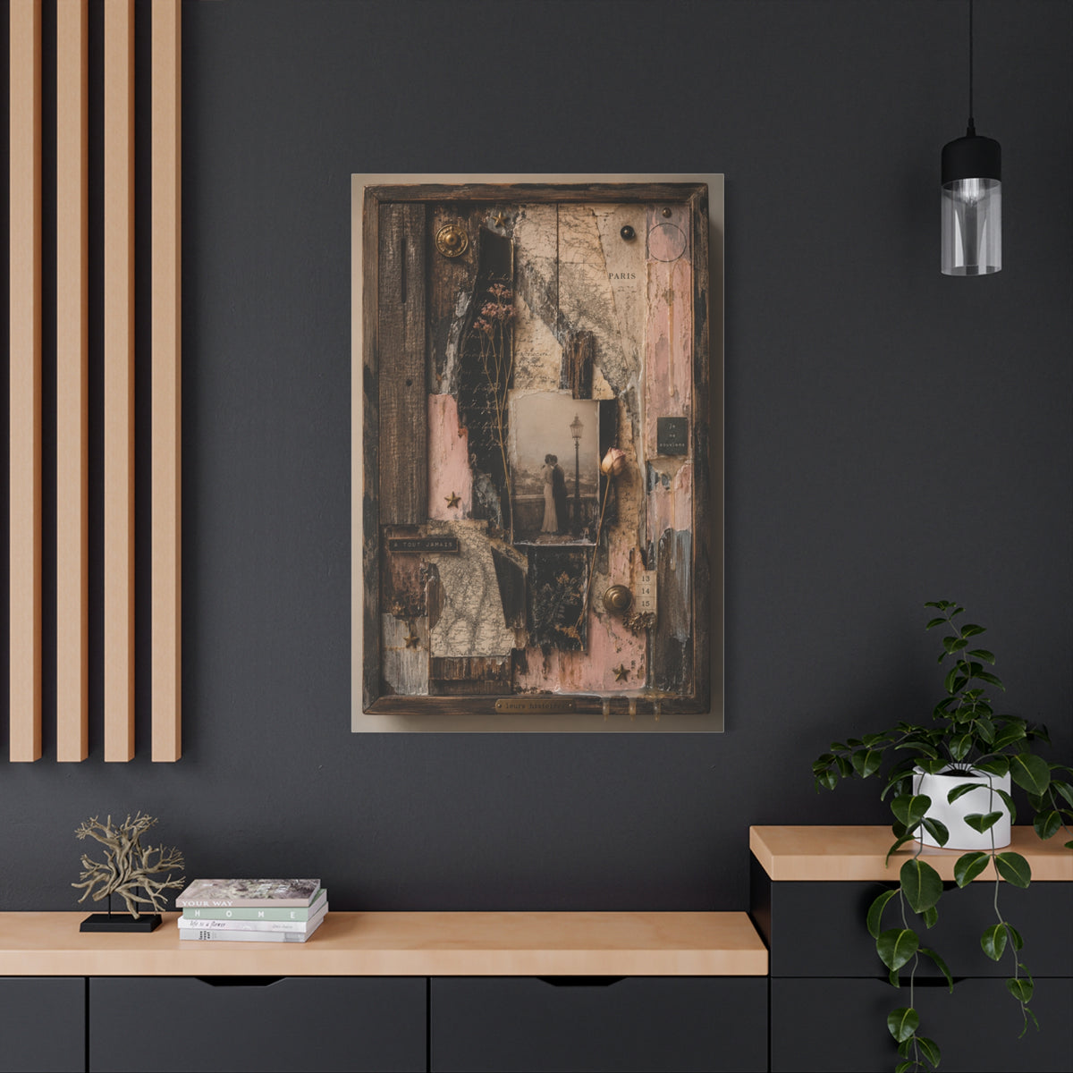 Vintage Love Story Collage Keepsake Wall Art & Canvas Print