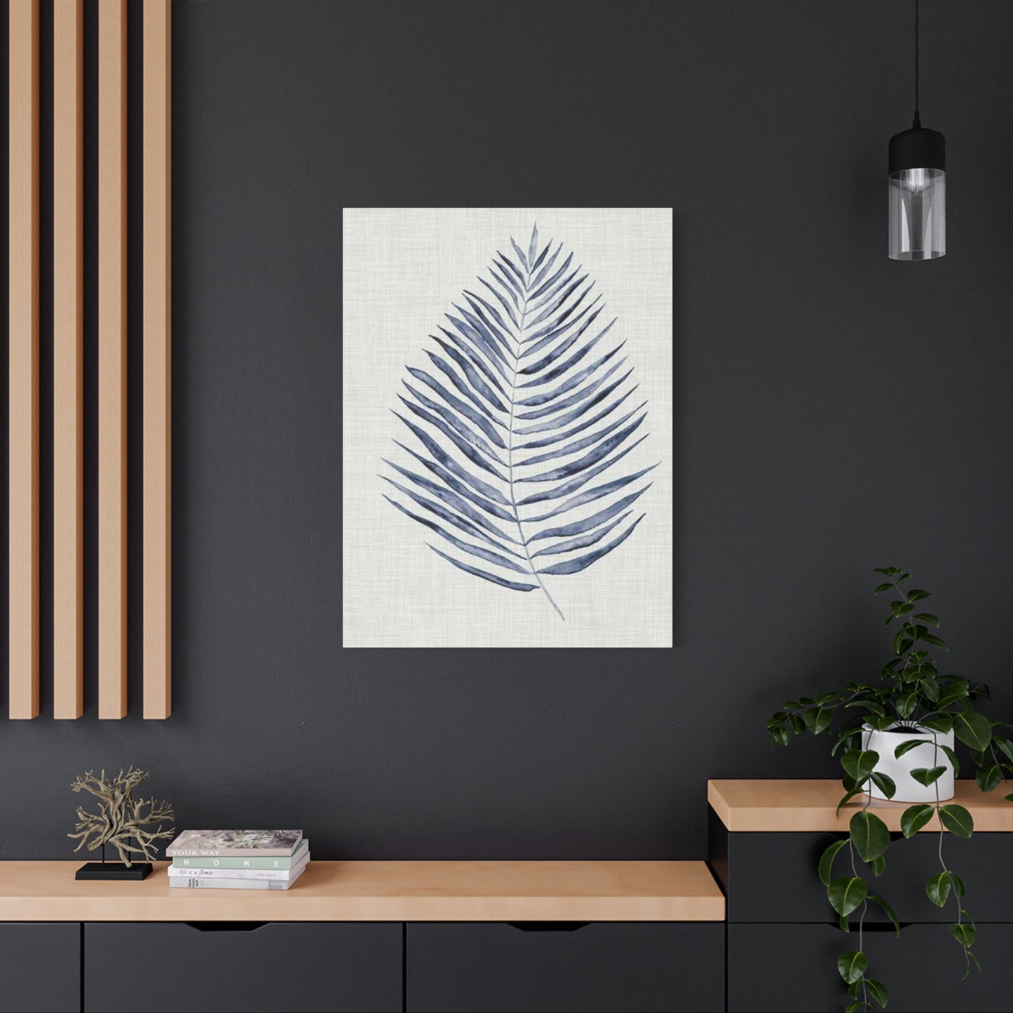 Blue Leaf Entryway Wall Art & Canvas Prints