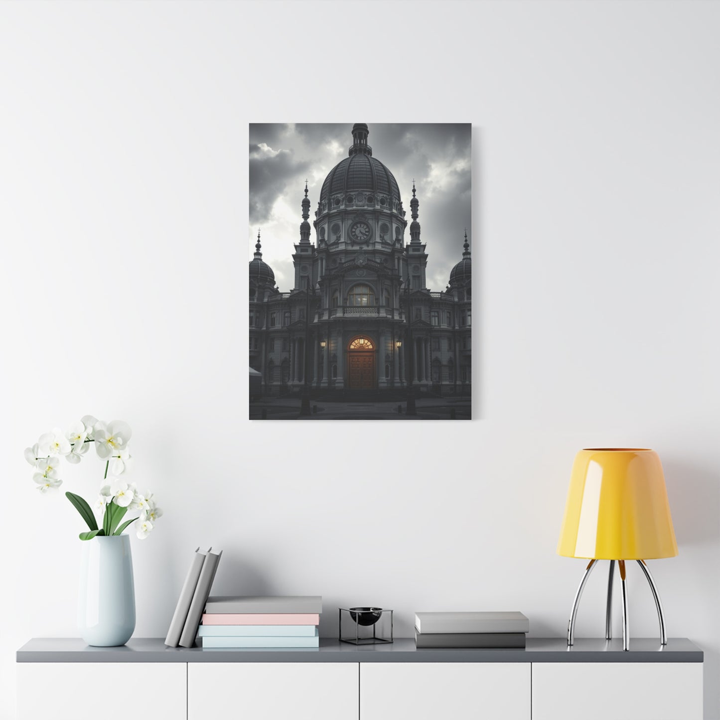 Vision Gray & White Art Art Wall Art & Canvas Print