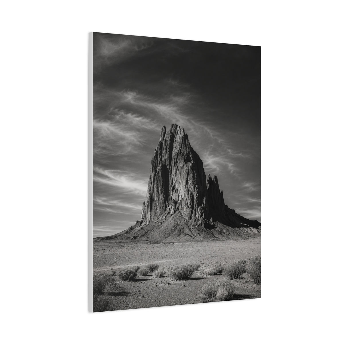 Desert Monolith Black and White Southwest Wall Art & Canvas Print