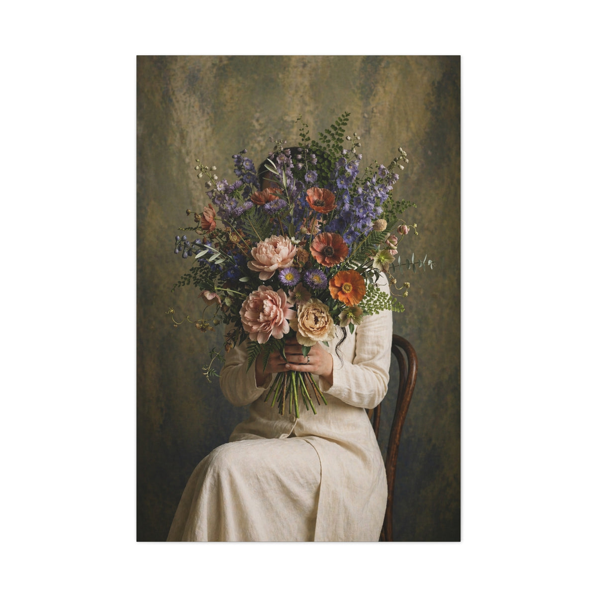 Concealed Identity Floral Portrait Wall Art & Canvas Print