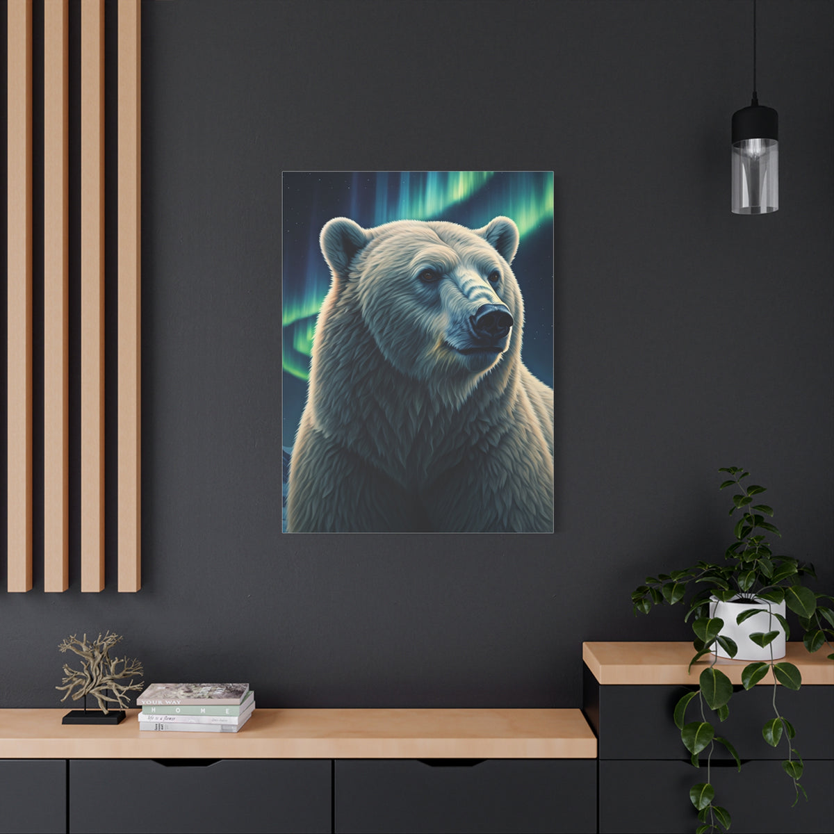 Northern Lights Polar Bear Wall Art & Canvas Prints